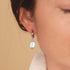 Rainbow White | .925 Sterling Silver | Mermaid Glass Pebble Huggie Earrings